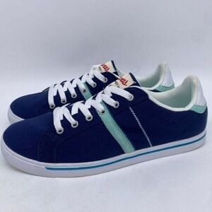 Lands End Shoes Womens 6B Deep Sea Canvas Casual Sneakers Walking 4526 Ladies